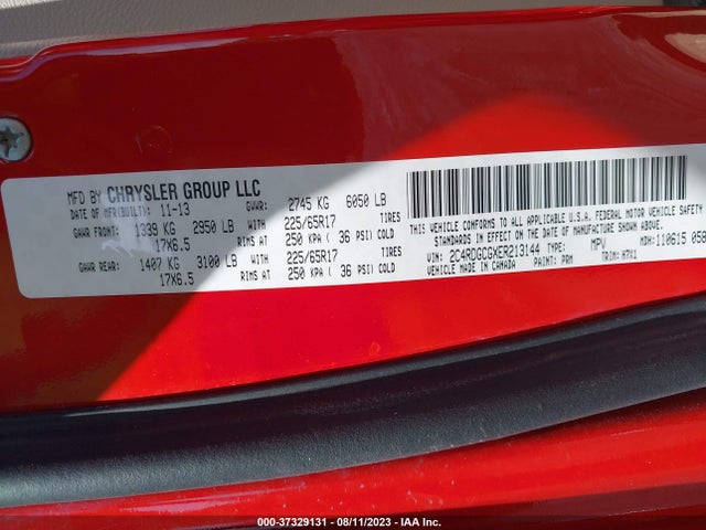 Dodge Grand Caravan Sxt 2014 2C4RDGCGXER213144 Image 9
