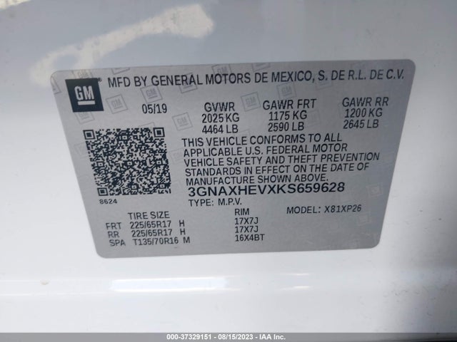 Chevrolet EQUINOX LS 2019 3GNAXHEVXKS659628 Image 9