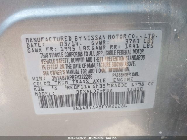 3N1AB7AP8EY222286 Nissan SENTRA SV