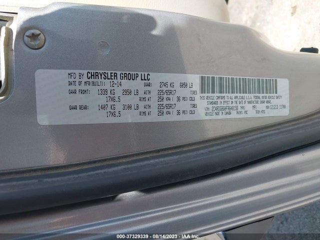 Dodge Grand Caravan Avp/se 2015 2C4RDGBG0FR648158 Image 9