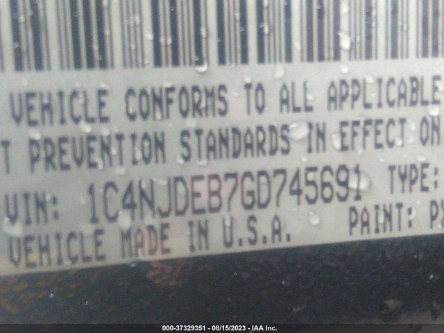 1C4NJDEB7GD745691 Jeep Compass High Altitude Edition