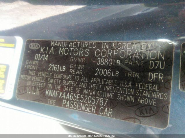 KNAFX4A65E5205787 KIA FORTE LX