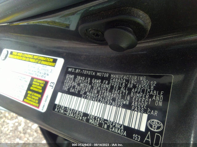 2013 TOYOTA COROLLA L/LE/S VIN: 2T1BU4EE2DC979072