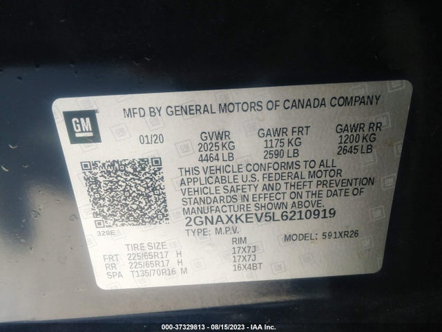 Chevrolet EQUINOX LT 2020 2GNAXKEV5L6210919 Image 15