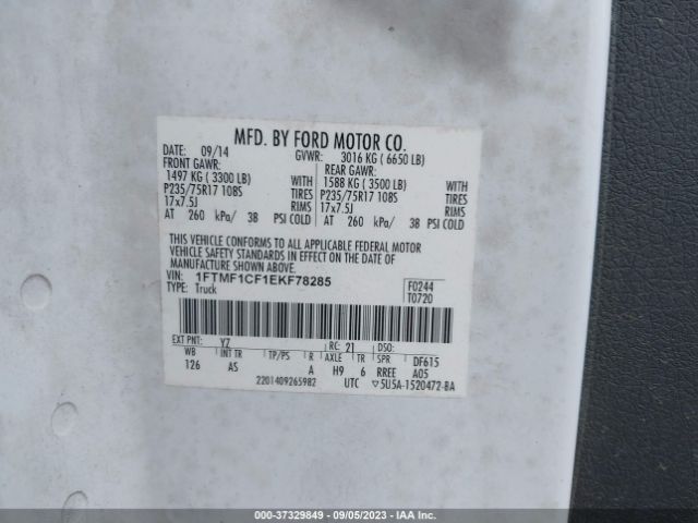 1FTMF1CF1EKF78285 Ford F-150 Xl/xlt/stx