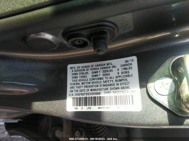 Honda Civic Sedan Ex-l 2014 2HGFB2F95EH545668 Image 9