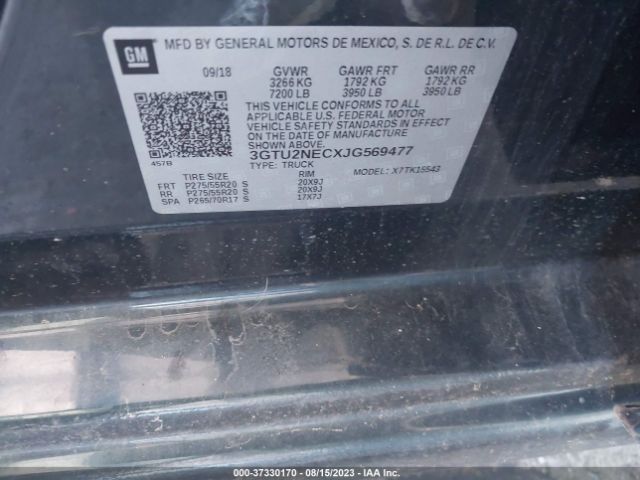 3GTU2NECXJG569477 GMC Sierra 1500 Slt