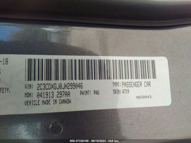 2C3CDXGJ0JH299046 Dodge Charger R/t Scat Pack