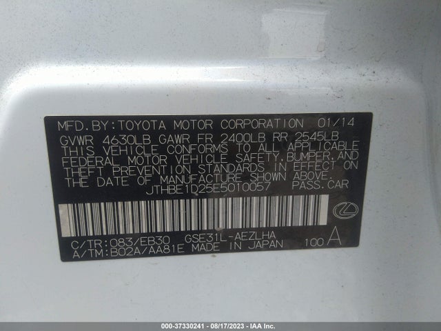 Lexus IS 350 2014 JTHBE1D25E5010057 Image 16