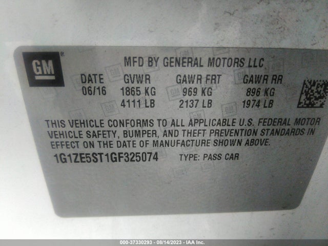 Chevrolet MALIBU LT 2016 1G1ZE5ST1GF325074 Image 9