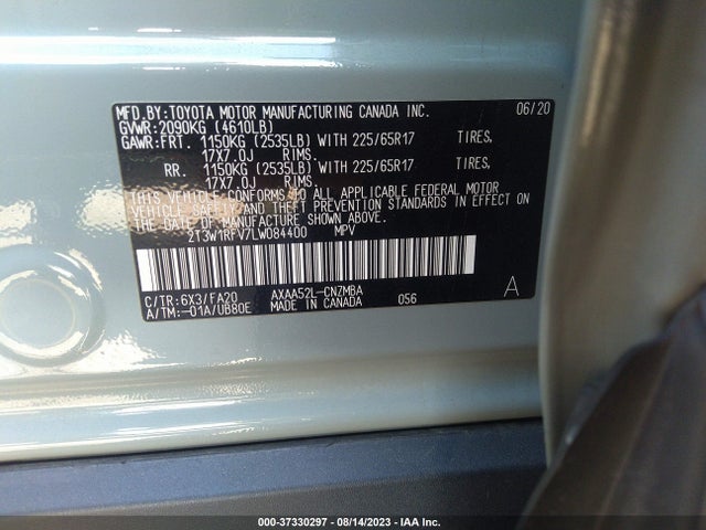 Toyota Rav4 Xle 2020 2T3W1RFV7LW084400 Image 15
