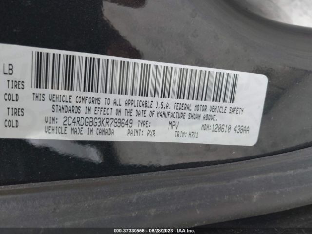 2C4RDGBG3KR799649 Dodge Grand Caravan Se