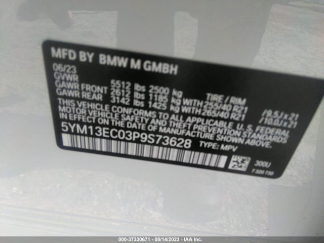 2023 BMW X3, VIN: 5YM13EC03P9S73628