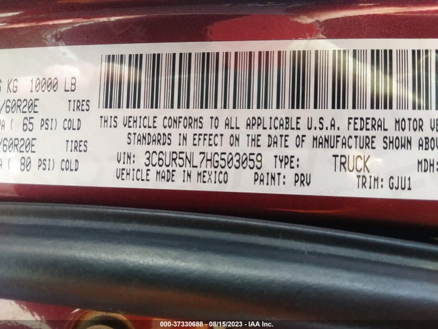 3C6UR5NL7HG503059 RAM 2500 Laramie
