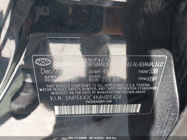 Hyundai Sonata N Line 2021 5NPEK4JC4MH105424 Image 9