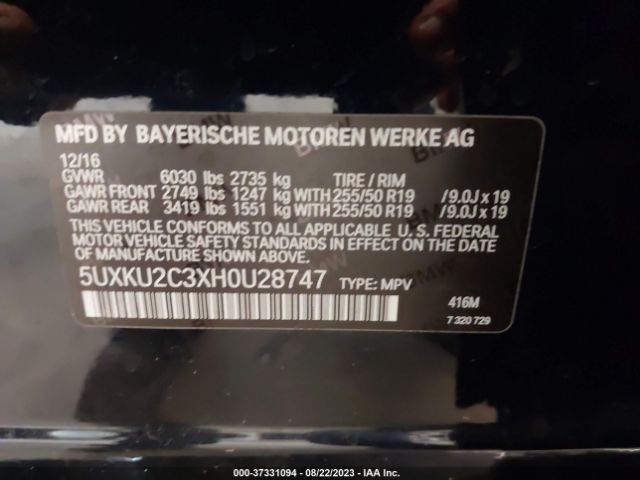 5UXKU2C3XH0U28747 BMW X6 Xdrive35i