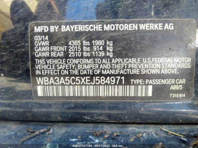 WBA3A5C5XEJ584971 BMW 3 Series 328i