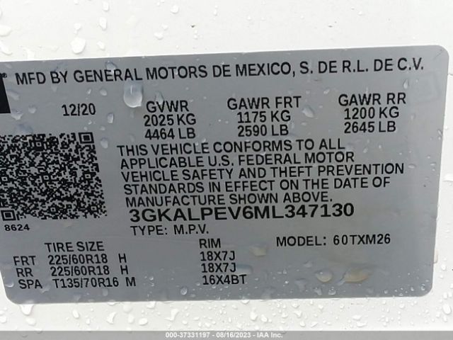 3GKALPEV6ML347130 GMC Terrain Slt