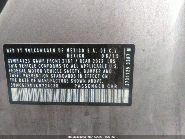 3VWC57BU1KM224088 Volkswagen Jetta S/se/r-line