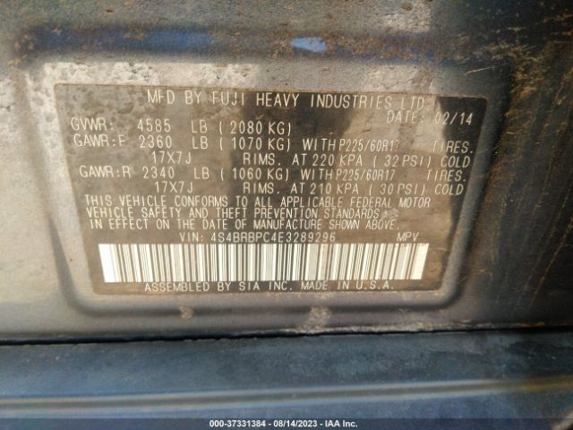 4S4BRBPC4E3289296 Subaru Outback 2.5i Limited