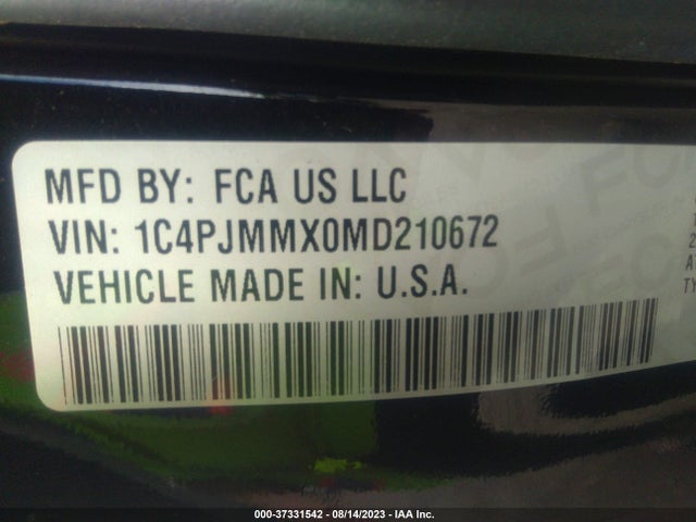 1C4PJMMX0MD210672 Jeep Cherokee Latitude Lux