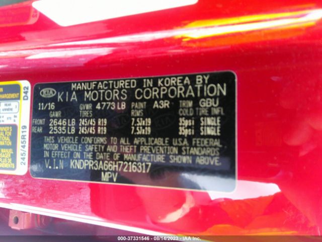 KNDPR3A66H7216317 KIA Sportage Sx Turbo