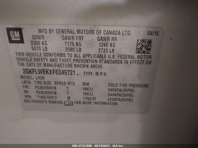 2GKFLWEKXF6349721 GMC Terrain Sle-2
