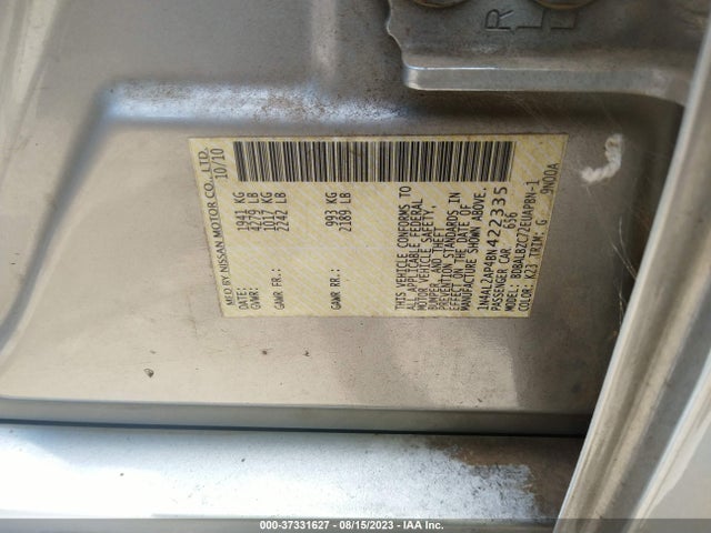 2011 NISSAN ALTIMA 2.5 SL VIN: 1N4AL2AP4BN422335