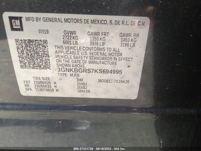 Chevrolet Blazer 2019 3GNKBGRS7KS694995 Image 9