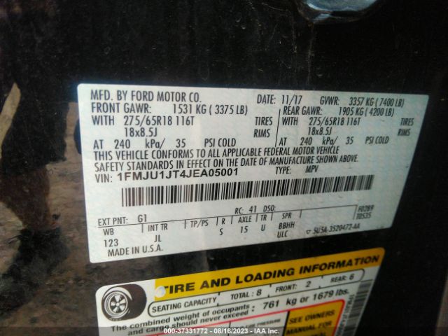 1FMJU1JT4JEA05001 Ford Expedition Xlt
