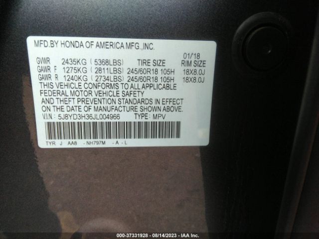 5J8YD3H36JL004966 Acura MDX