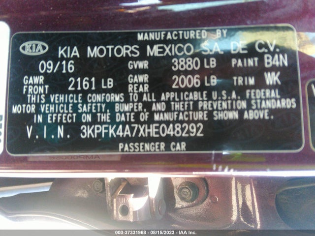 KIA FORTE LX 2017 3KPFK4A7XHE048292 Image 15