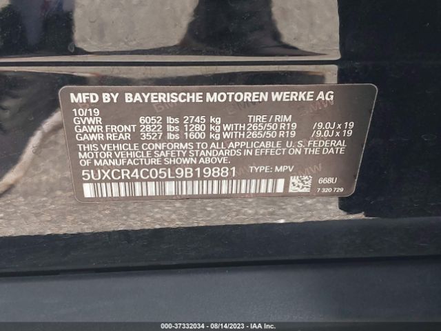 5UXCR4C05L9B19881 BMW X5 Sdrive40i