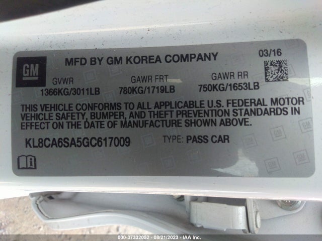 Chevrolet SPARK LS 2016 KL8CA6SA5GC617009 Image 9