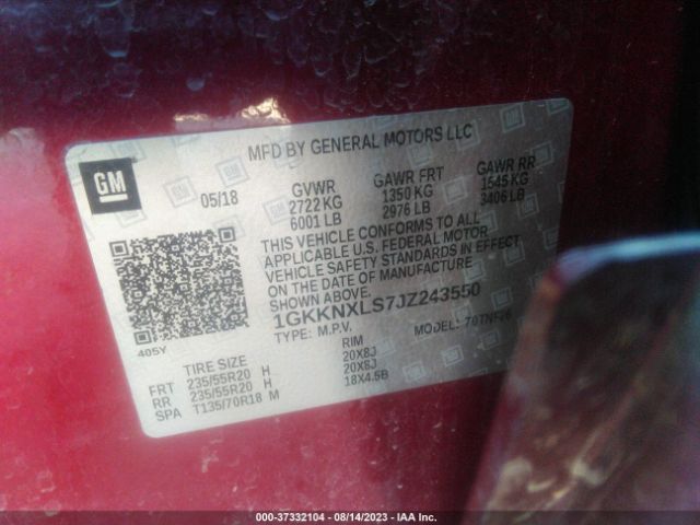1GKKNXLS7JZ243550 GMC Acadia Denali