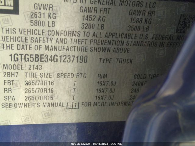 1GTG5BE34G1237190 GMC Canyon 2wd
