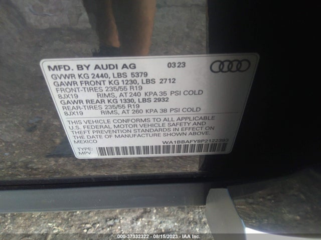 WA1BBAFY8P2122393 Audi Q5 Premium Plus