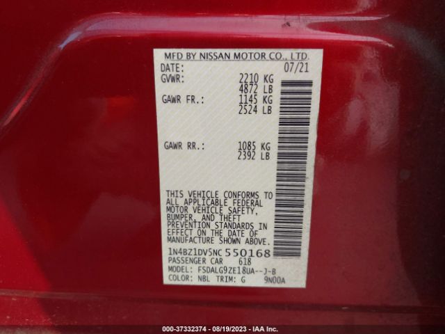 1N4BZ1DV5NC550168 Nissan Leaf Sl Plus