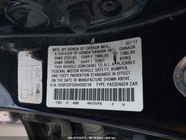 2HGFC2F55HH520154 Honda Civic Sedan Lx