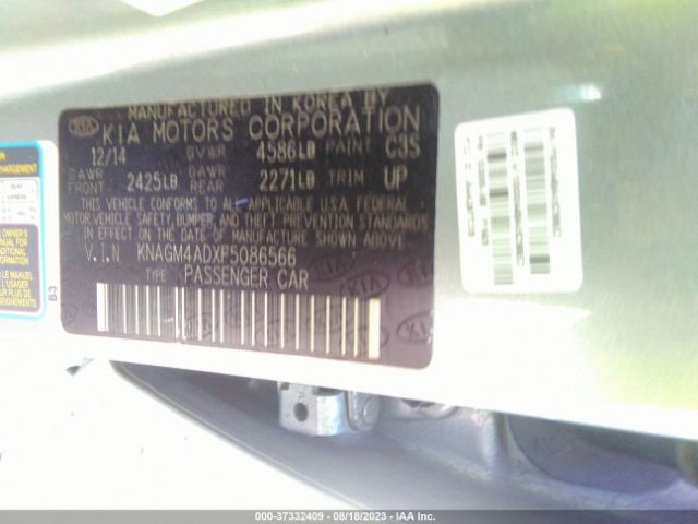 KNAGM4ADXF5086566 KIA OPTIMA HYBRID