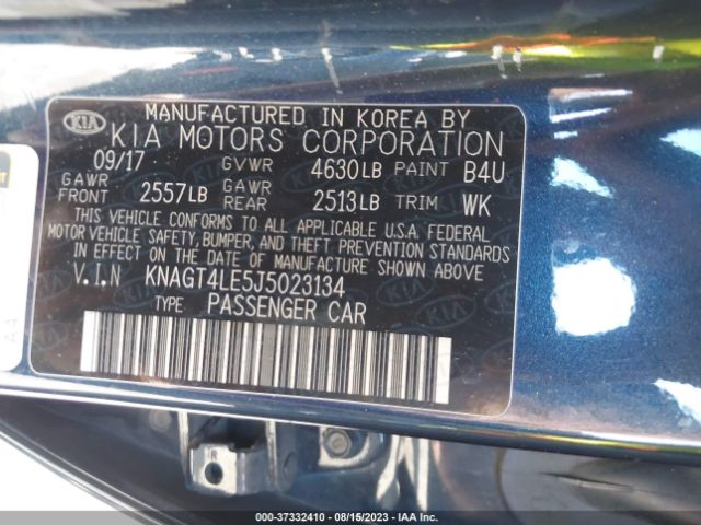 KNAGT4LE5J5023134 KIA Optima Hybrid Premium