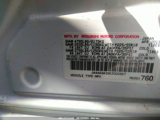 JA4AD3A39EZ002927 Mitsubishi Outlander Se