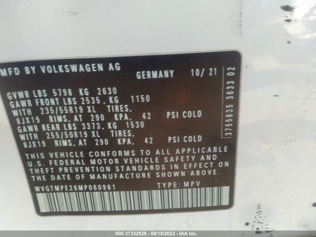 WVGTMPE26MP060961 Volkswagen ID.4 PRO S