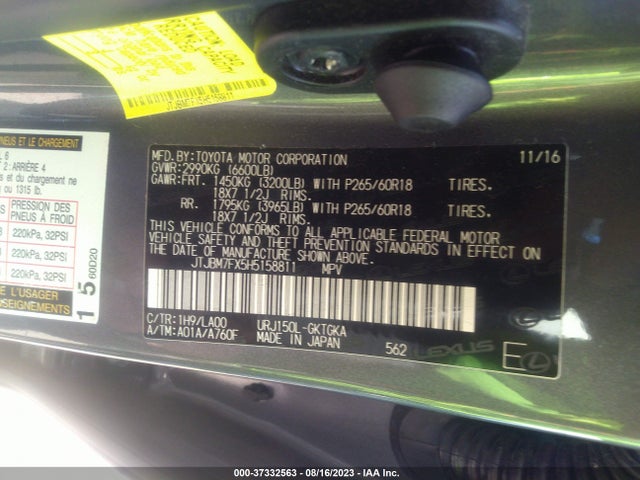 JTJBM7FX5H5158811 Lexus Gx Gx 460