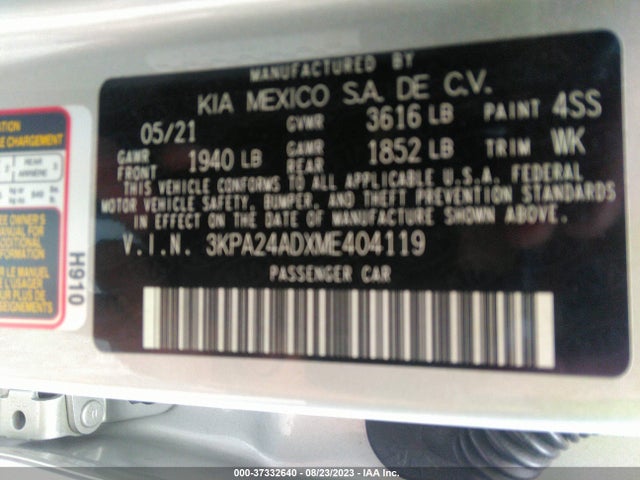 2021 KIA RIO LX VIN: 3KPA24ADXME404119