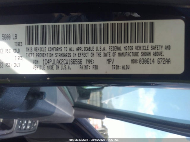 Auction sale of the 2012 Jeep Liberty Sport Latitude, vin: 1C4PJLAK2CW166566, lot number: 37332698