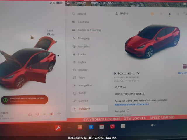 5YJYGDEE2LF020685 Tesla Model Y Long Range