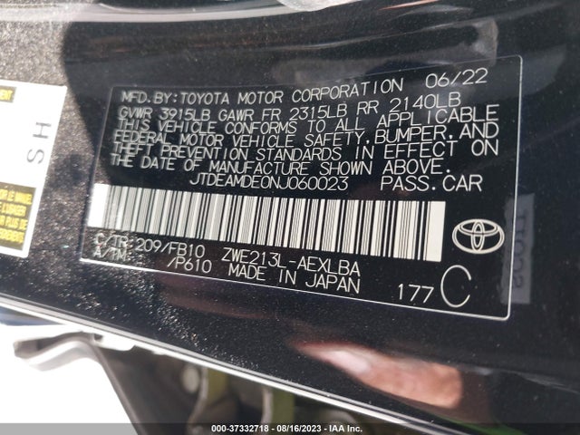 Toyota Corolla Hybrid Le 2022 JTDEAMDE0NJ060023 Image 15