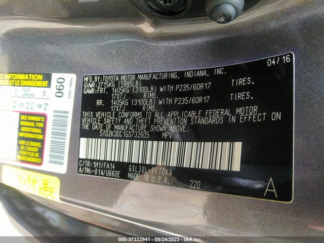 Toyota Sienna L 2016 5TDZK3DC1GS732605 Image 9