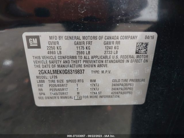 2GKALMEK0G6319837 GMC Terrain Sle
